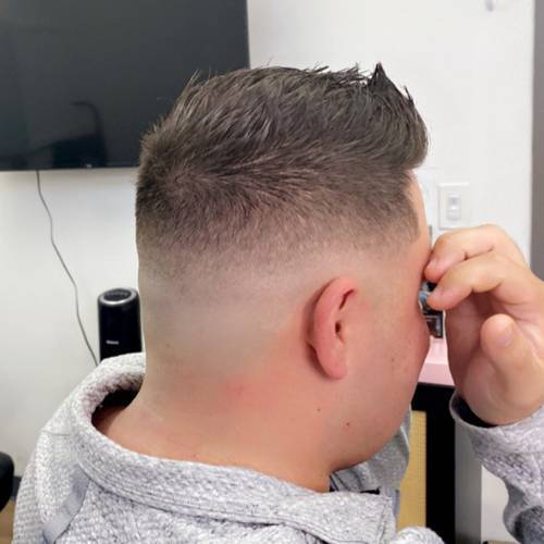 Fresh skin fade viewed from the back