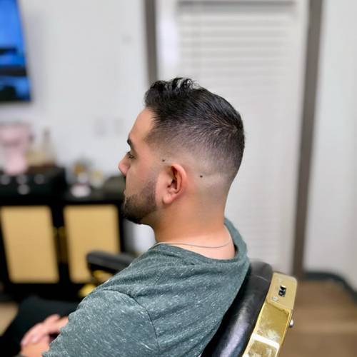 Haircut and shaped beard by Meagen Rose